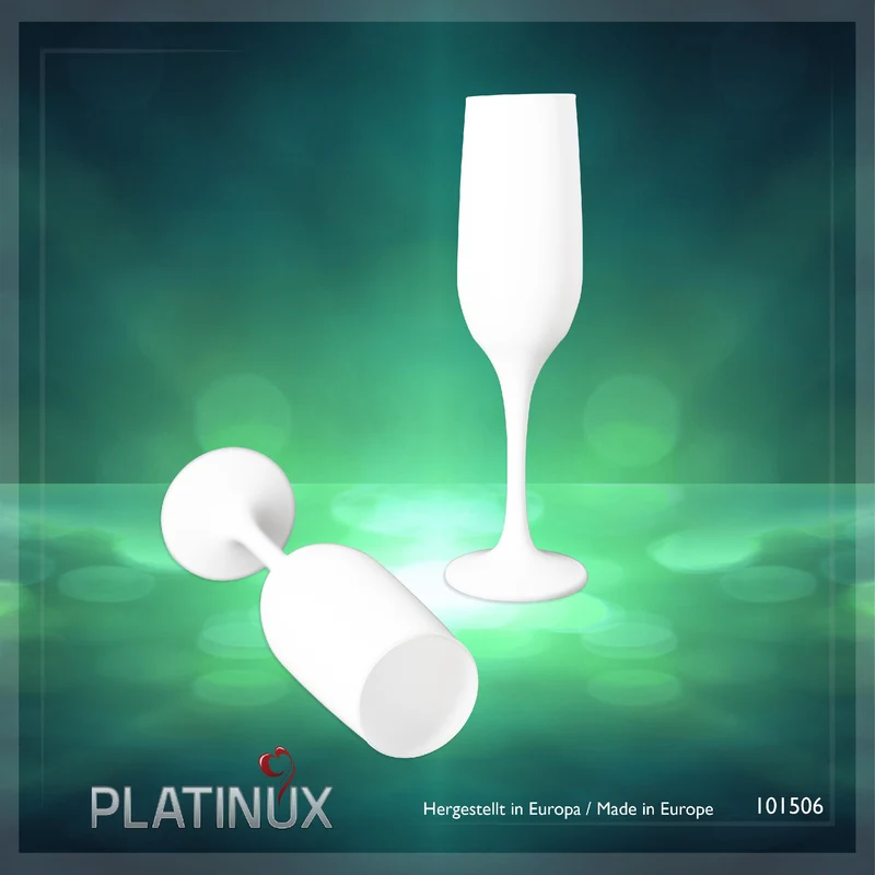 PLATINUX Weiße Sektgläser Set 6 Teilig Champagnergläser 160ml (max. 200ml) aus Glas