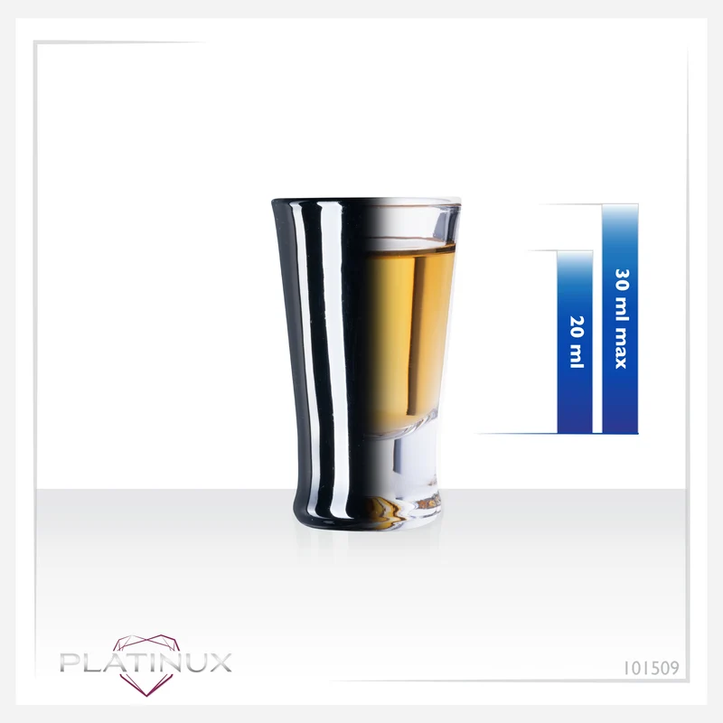 PLATINUX Schwarze Shotgläser aus Glas Set 6 Teilig 20ml (max. 30ml)