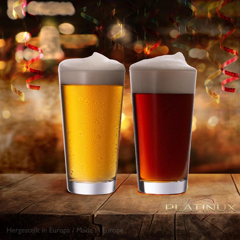 PLATINUX Biergläser Set 500ml (max. 600ml) 6-Teilig aus Glas 0,5L