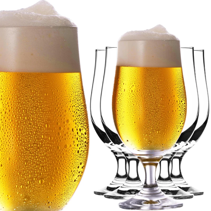 PLATINUX Bierpokale 300ml (max. 400ml) Set 6-Teilig Biergläser aus Crystalline Glas