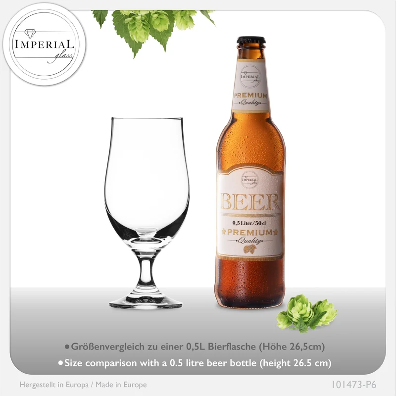 PLATINUX Bierpokale 300ml (max. 400ml) Set 6-Teilig Biergläser aus Crystalline Glas