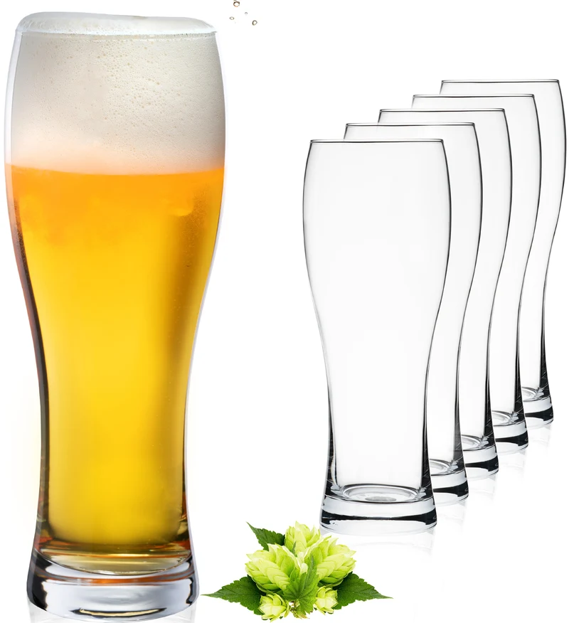 PLATINUX Klassische Biergläser 500ml (max. 660ml) Set 6-Teilig