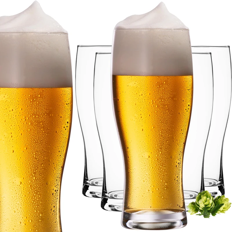PLATINUX Biergläser 500ml (max. 640ml) Set 6-Teilig Bierseidel Weizengläser 0,5L Glas