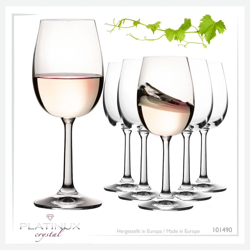 PLATINUX Weißweingläser 250ml Set 6-Teilig Weingläser aus Crystalline Glas