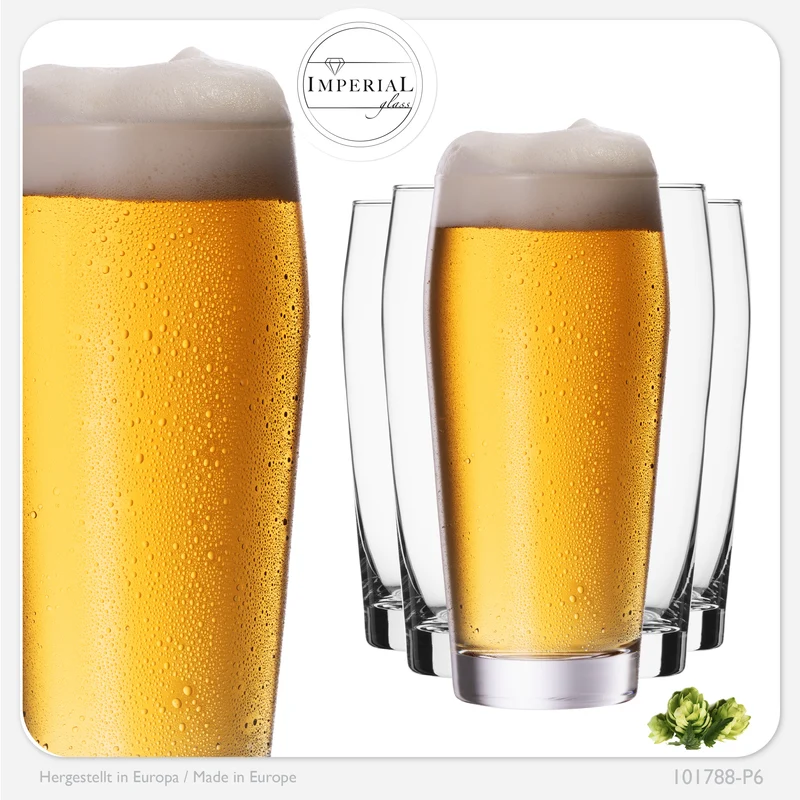 IMPERIAL glass Willibecher aus Crystalline Glas 300ml (max. 375ml) Set 6 Stück Spülmaschinenfest 0,3L