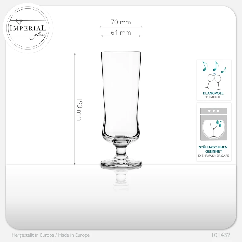 IMPERIAL glass Elegante Cocktailgläser aus Crystalline Glas 300ml Set 6-Teilig
