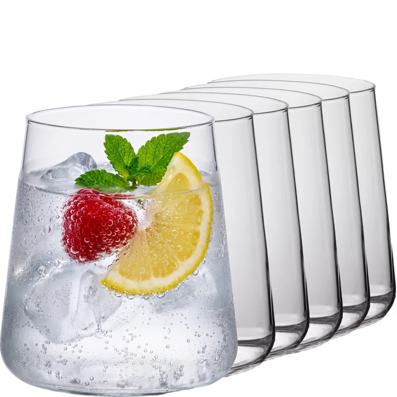 IMPERIAL glass Edle Trinkgläser aus Glas 370ml (max. 450ml) Set 6 Teilig Wassergläser