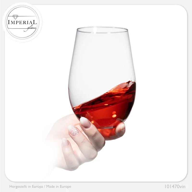 IMPERIAL Moderne Weingläser ohne Stiel Rotweingläser 660ml Set 6-Teilig "Havanna" aus Glas Spülmaschinenfest