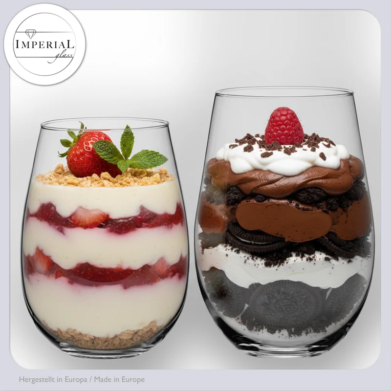 IMPERIAL Moderne Weingläser ohne Stiel Rotweingläser 660ml Set 6-Teilig "Havanna" aus Glas Spülmaschinenfest