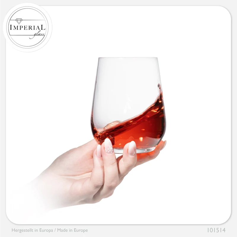 IMPERIAL glass Trinkgläser aus Glas 330ml (max. 450ml) Set 6-Teilig