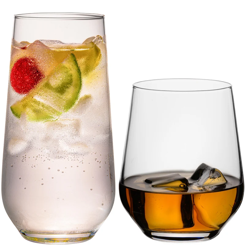 IMPERIAL glass Trinkgläser aus Glas 450ml & 520ml Set 12-Teilig