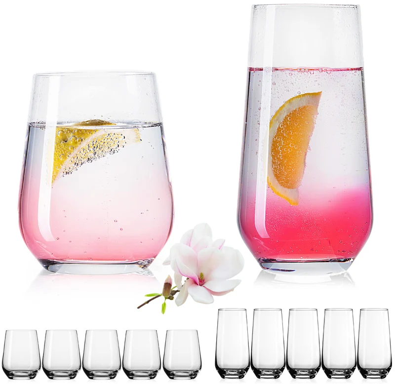 IMPERIAL glass Trinkgläser aus Glas 450ml & 520ml Set 12-Teilig