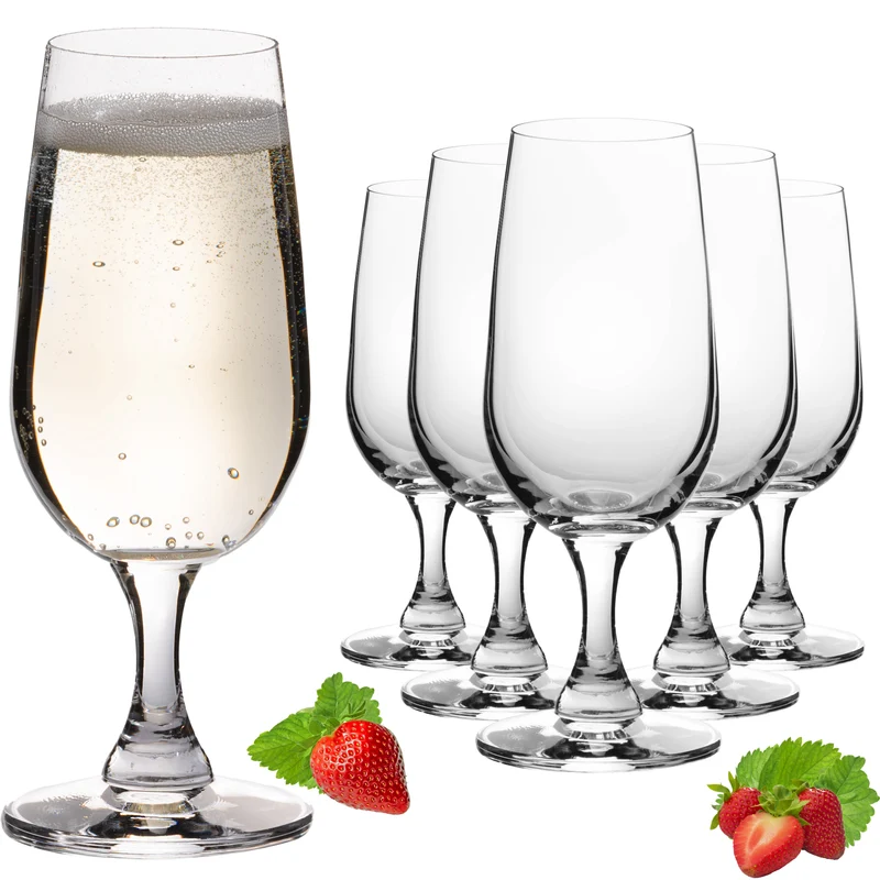 PLATINUX Sektkelche 180ml Sektgläser aus Crystalline Glas Set 6-Teilig Spülmaschinenfest