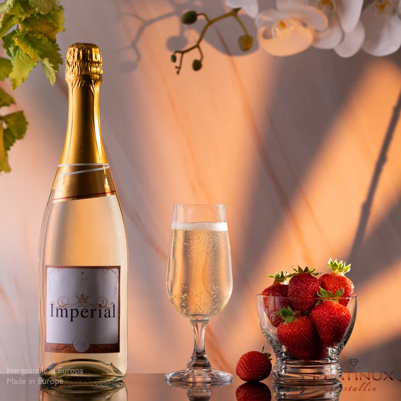 PLATINUX Sektkelche 180ml Sektgläser aus Crystalline Glas Set 6-Teilig Spülmaschinenfest