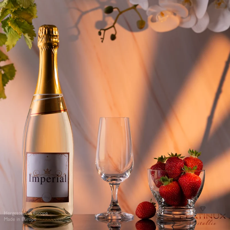 PLATINUX Sektkelche 180ml Sektgläser aus Crystalline Glas Set 6-Teilig Spülmaschinenfest