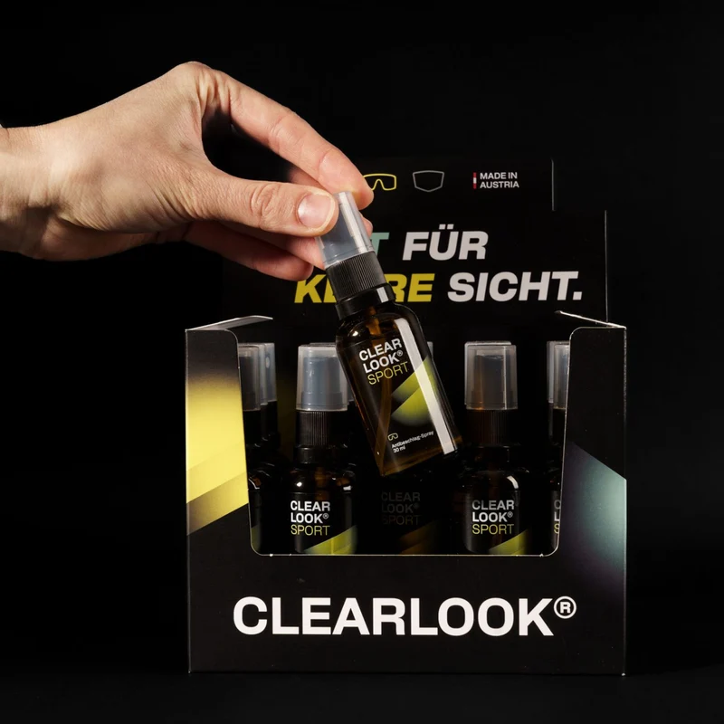 Antibeschlagspray 'Clear Look Sport' | für den Sport | in verschiedenen Größen | für Sportbrille und Visier | echte Seife | Vegan | Made in Austria