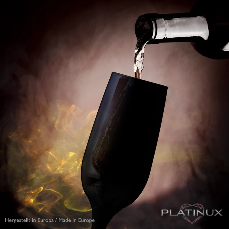 PLATINUX Schwarze & Weiße stabile Sektgläser Set 6 Teilig 160ml (max. 210ml) aus Glas
