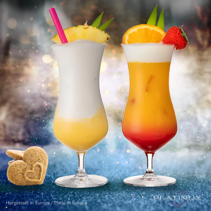 PLATINUX Große Cocktailgläser aus Crystalline Glas 400ml Set 4-Teilig Hurricane Gläser