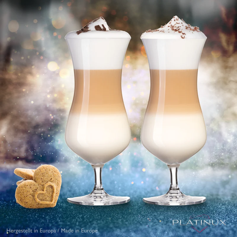 PLATINUX Große Cocktailgläser aus Crystalline Glas 400ml Set 4-Teilig Hurricane Gläser