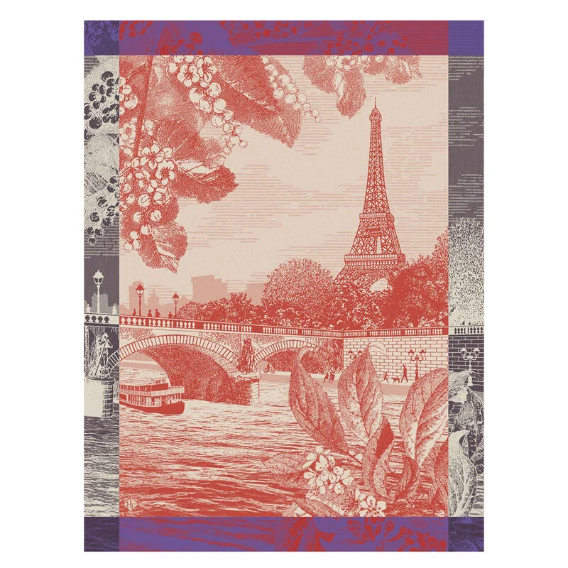 -Le Jacquard Francais- Geschirrtuch 80x60cm "Paris sur Seine" 100% Baumwolle