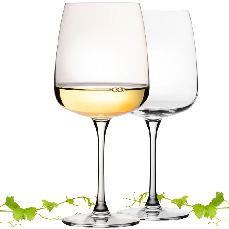 IMPERIAL glass Große Eckige Weißweingläser 480ml "Milano" Set 2-Teilig aus Crystalline Glas Spülmaschinenfest