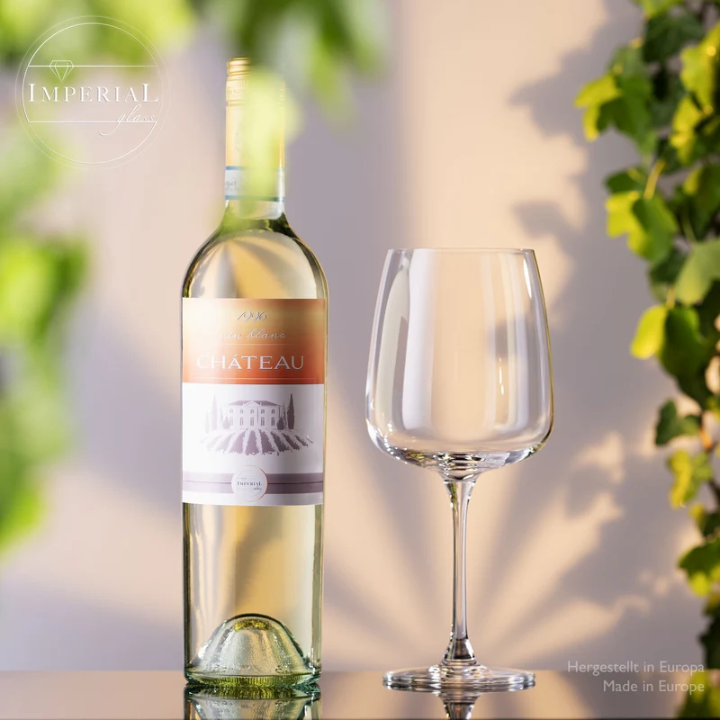 IMPERIAL glass Große Eckige Weißweingläser 480ml "Milano" Set 2-Teilig aus Crystalline Glas Spülmaschinenfest