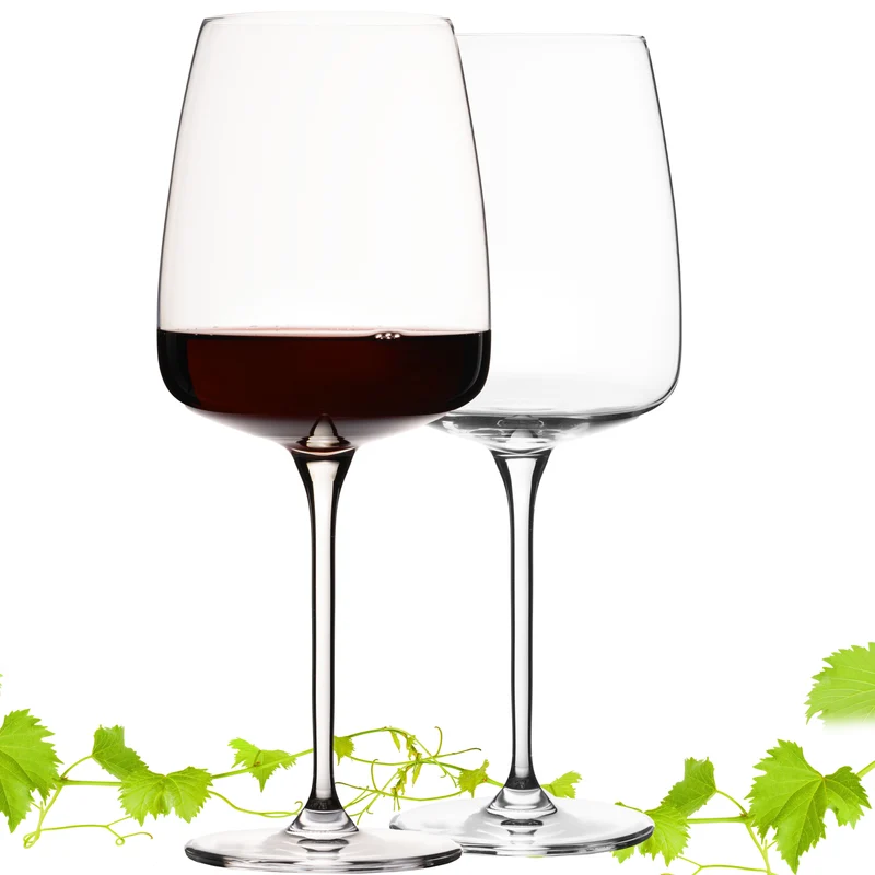 IMPERIAL glass Große eckige Rotweingläser 600ml Set 2-Teilig "Milano" aus Crystalline Glas Spülmaschinenfest