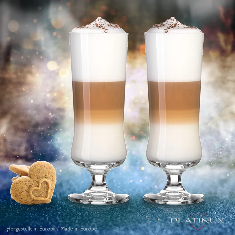 PLATINUX Elegante Cocktailgläser aus Crystalline Glas 300ml Set 4-Teilig