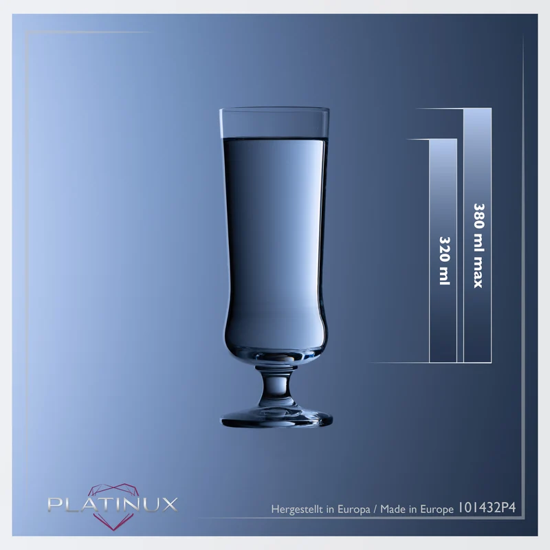 PLATINUX Elegante Cocktailgläser aus Crystalline Glas 300ml Set 4-Teilig