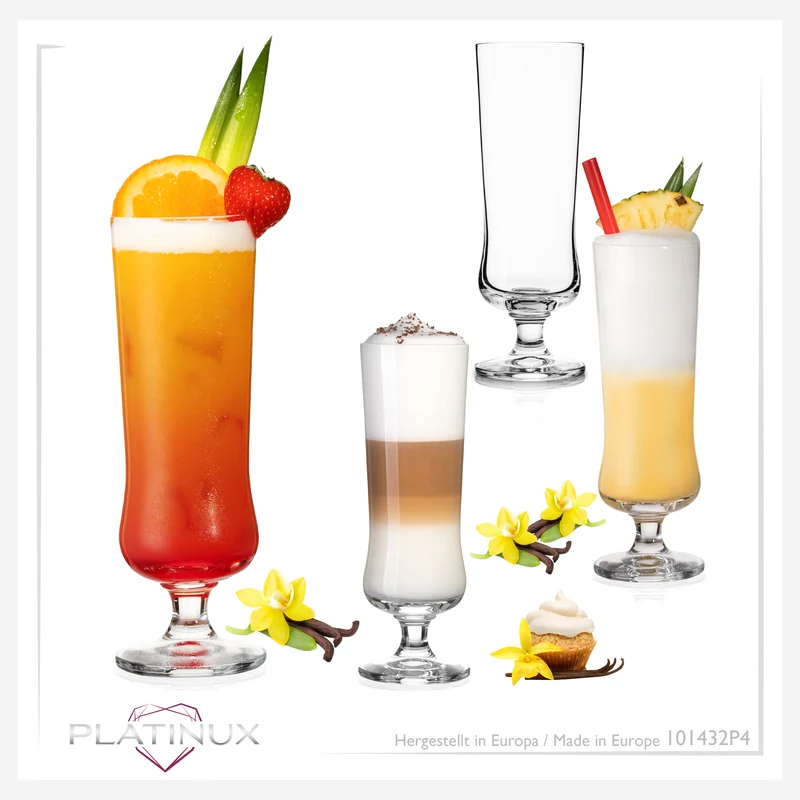 PLATINUX Elegante Cocktailgläser aus Crystalline Glas 300ml Set 4-Teilig