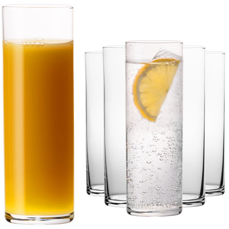 PLATINUX Gerade hohe Trinkgläser 240ml (max 200ml) Set 6-Teilig aus Glas Spülmaschinenfest