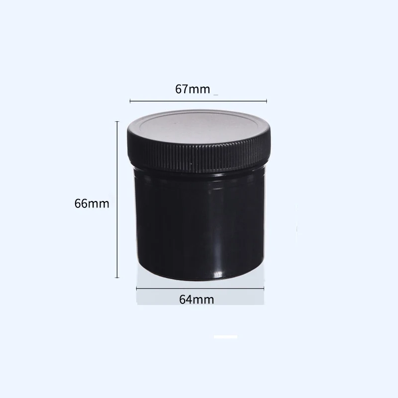 Weithalsglas, Kunststoff HDPE, schwarz, Inhalt 100 ml bis 500 ml
