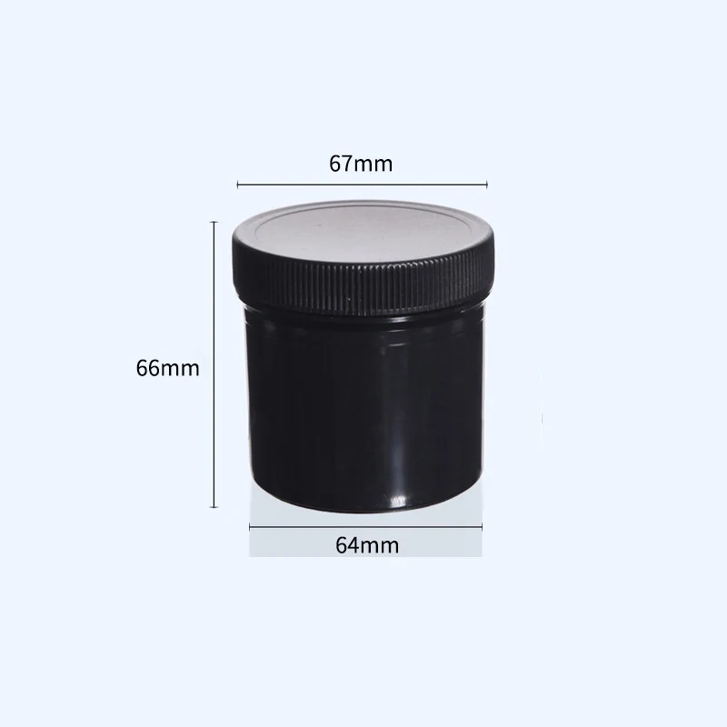 Weithalsglas, Kunststoff HDPE, schwarz, Inhalt 100 ml bis 500 ml