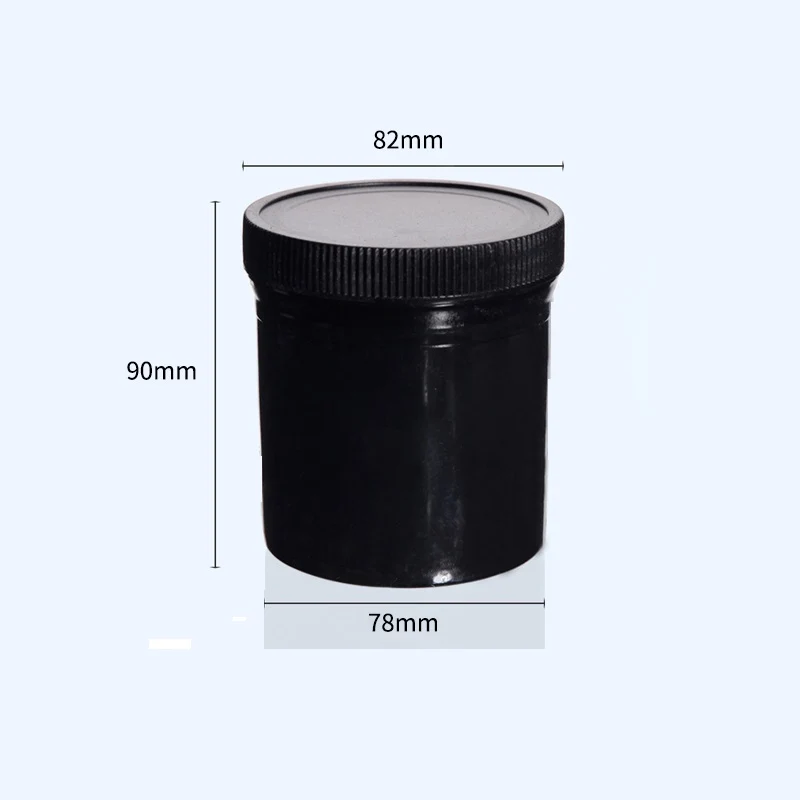 Weithalsglas, Kunststoff HDPE, schwarz, Inhalt 100 ml bis 500 ml