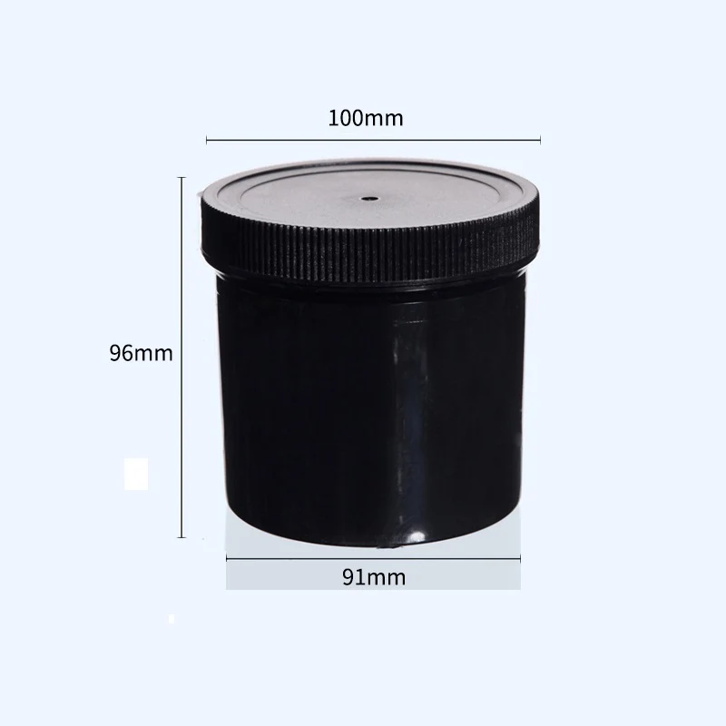 Weithalsglas, Kunststoff HDPE, schwarz, Inhalt 100 ml bis 500 ml