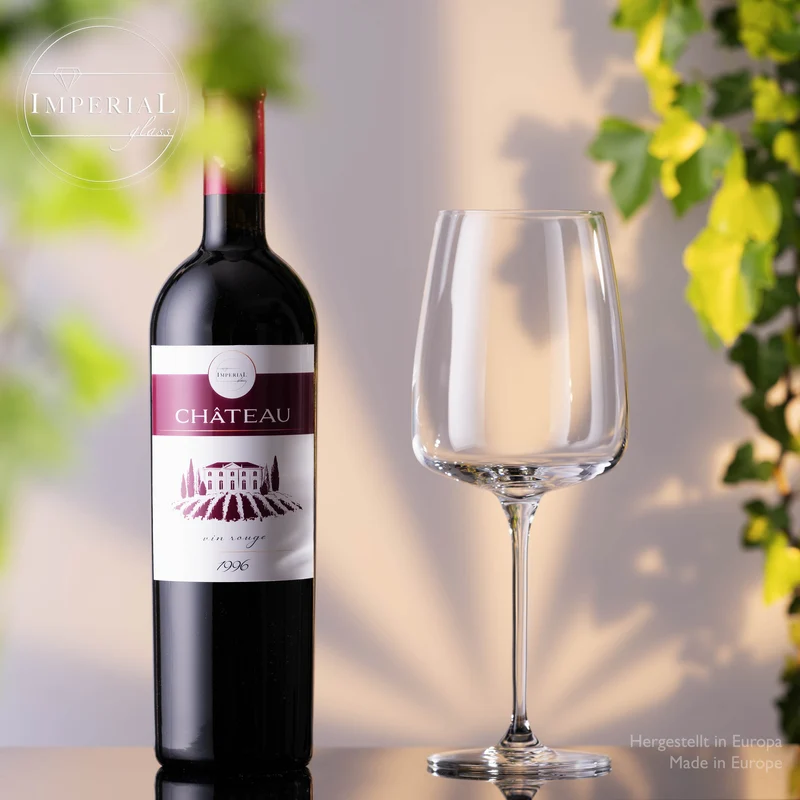 IMPERIAL glass Große eckige Rotweingläser 600ml Set 4-Teilig "Milano" aus Crystalline Glas Spülmaschinenfest