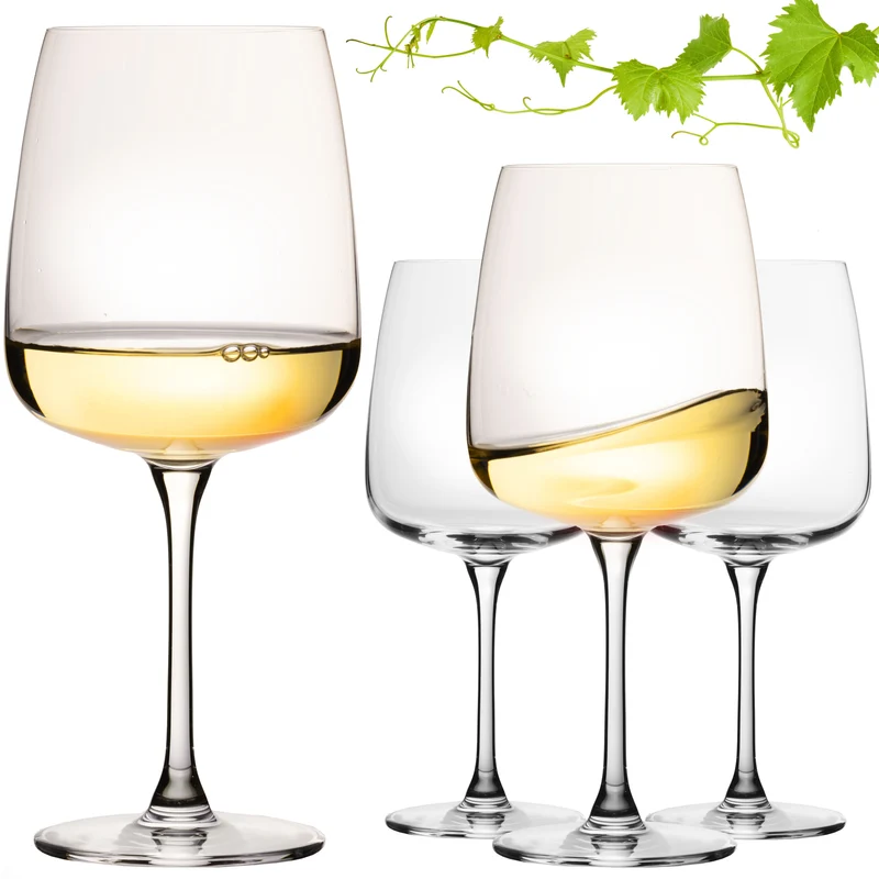 IMPERIAL glass Große Eckige Weißweingläser 480ml "Milano" Set 4-Teilig aus Crystalline Glas Spülmaschinenfest