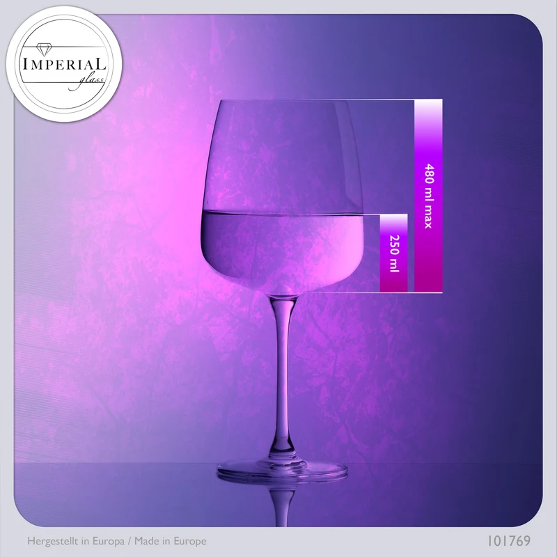 IMPERIAL glass Große Eckige Weißweingläser 480ml "Milano" Set 4-Teilig aus Crystalline Glas Spülmaschinenfest