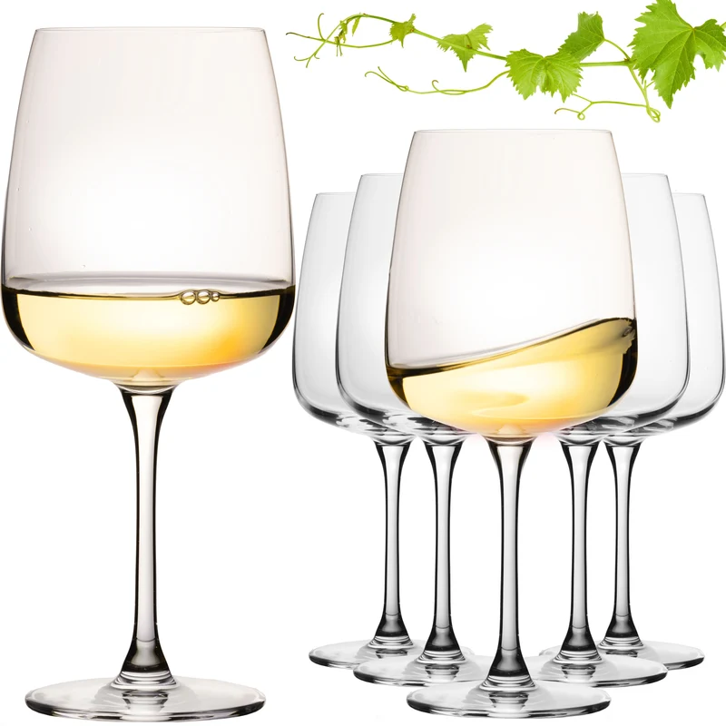 IMPERIAL glass Große Eckige Weißweingläser 480ml "Milano" Set 6-Teilig aus Crystalline Glas Spülmaschinenfest