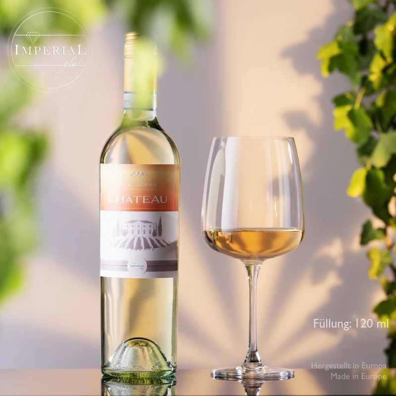 IMPERIAL glass Große Eckige Weißweingläser 480ml "Milano" Set 6-Teilig aus Crystalline Glas Spülmaschinenfest