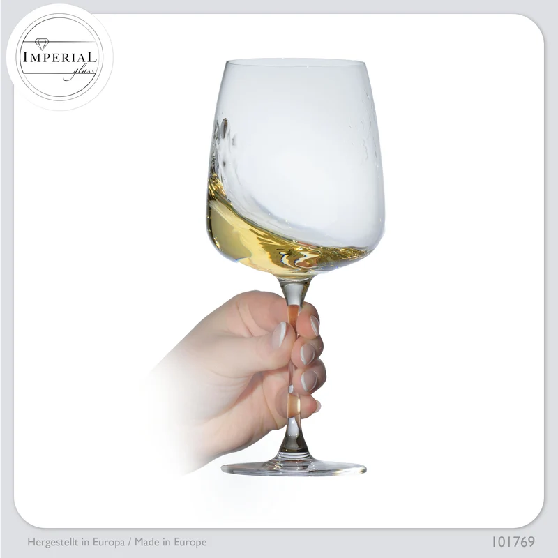 IMPERIAL glass Große Eckige Weißweingläser 480ml "Milano" Set 6-Teilig aus Crystalline Glas Spülmaschinenfest