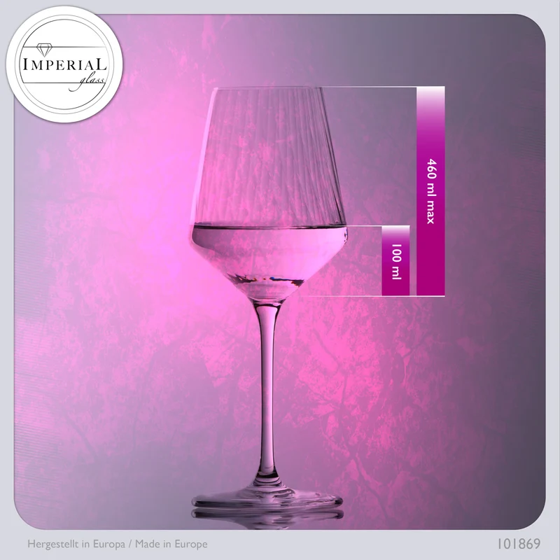 IMPERIAL glass geriffelte Weißweingläser 460ml "London" Set 2-Teilig aus Crystalline Glas