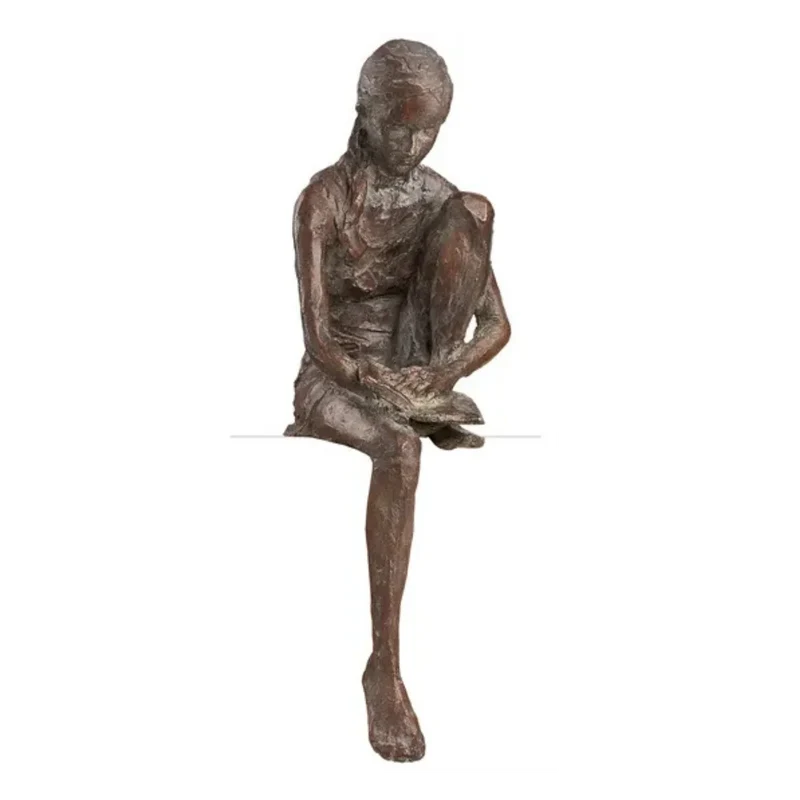 "Lesende", Bronze, mit Eichensockel