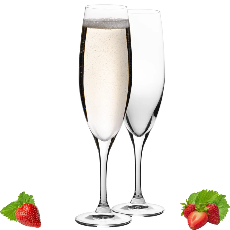 PLATINUX Champagnergläser 180ml (max. 215ml) aus Crystalline Glas Set 2-Teilig Spülmaschinenfest