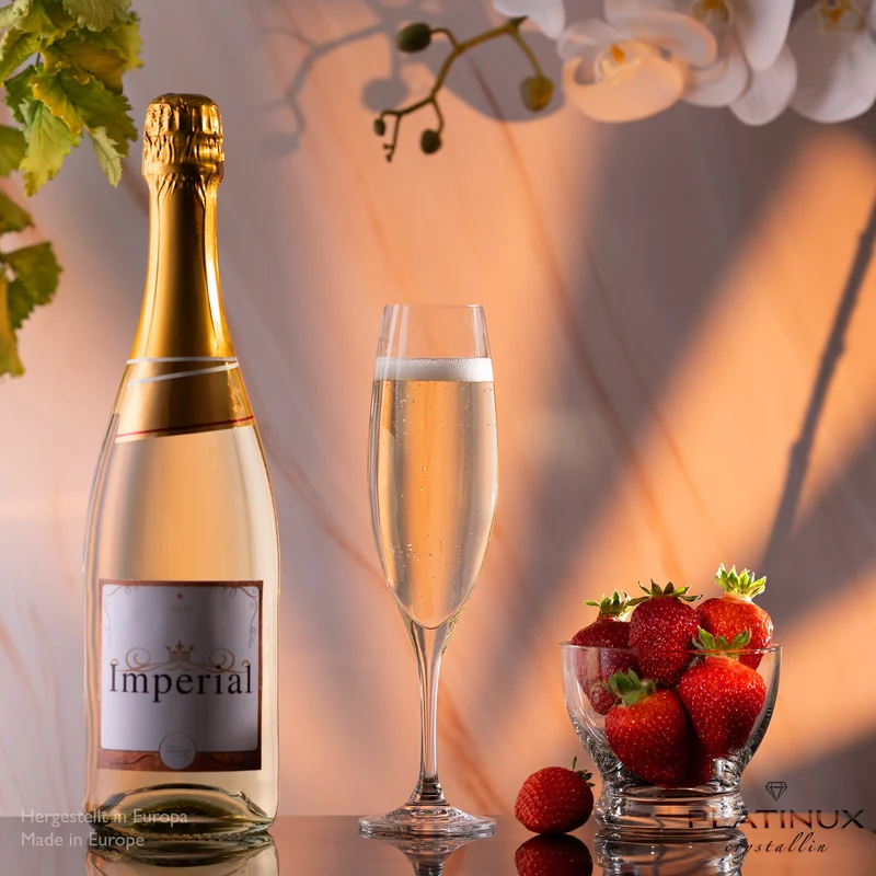 PLATINUX Champagnergläser 180ml (max. 215ml) aus Crystalline Glas Set 2-Teilig Spülmaschinenfest