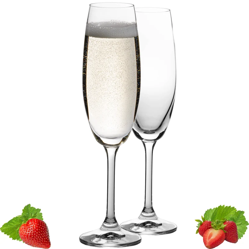 PLATINUX Sektgläser 170ml (max. 200ml) aus Crystalline Glas Set 2-Teilig Spülmaschinenfest
