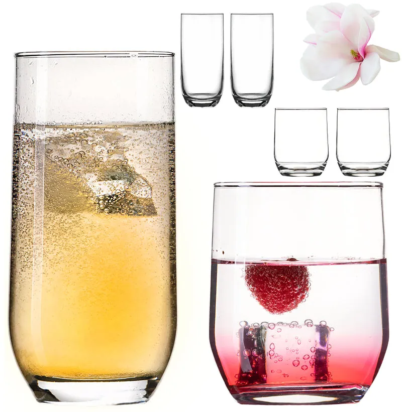 PLATINUX Elegante Trinkgläser aus Glas 240ml & 360ml Set 6-Teilig Spülmaschinenfest
