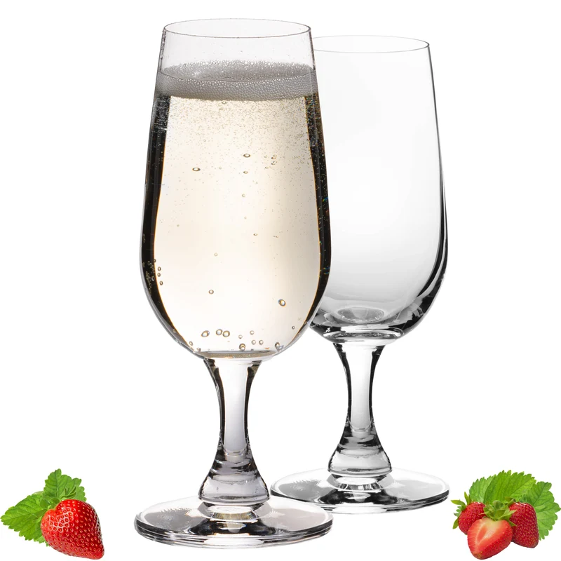 PLATINUX Sektkelche 180ml "Berlin" aus Crystalline Glas Set 2-Teilig Spülmaschinenfest