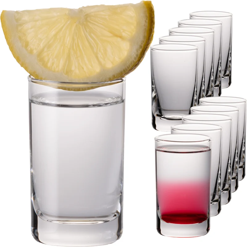 PLATINUX Shotgläser 30ml 12er Set Schnapsgläser aus Glas Spülmaschinenfest