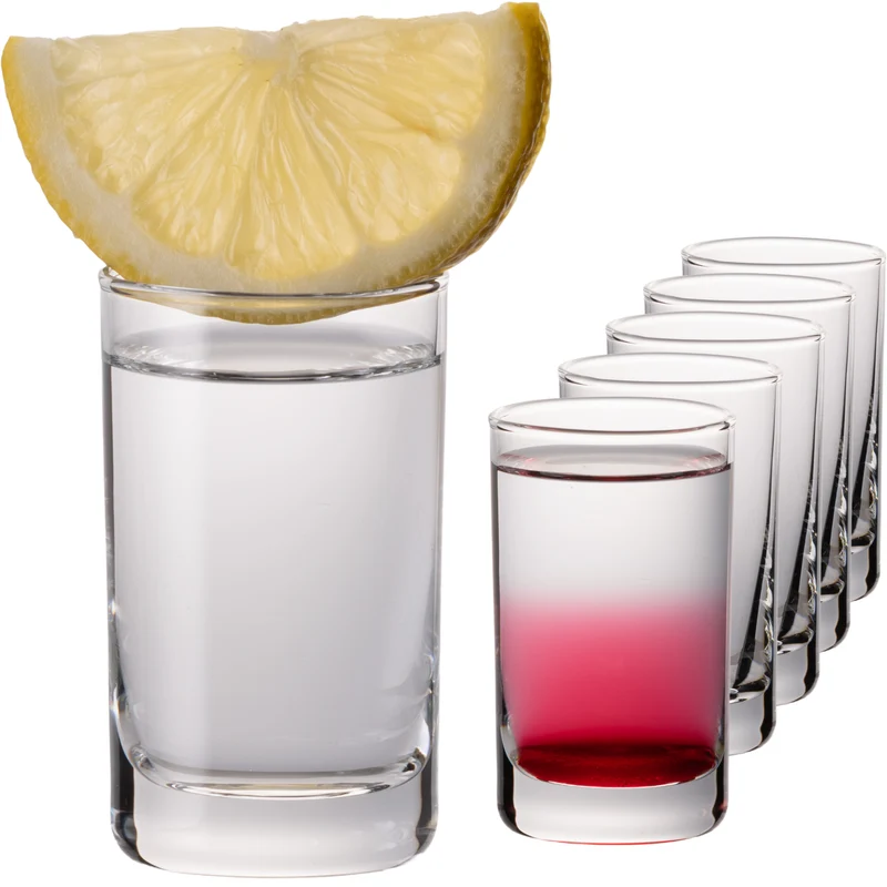 PLATINUX Shotgläser 30ml 6er Set Schnapsgläser aus Glas Spülmaschinenfest